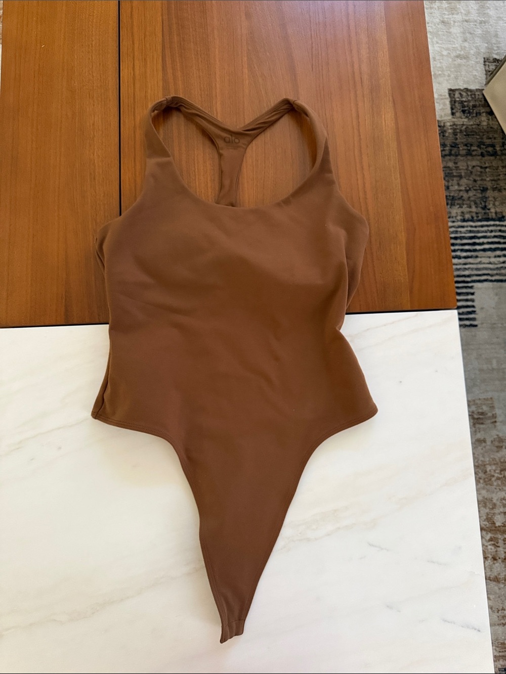 Women's Brown Racerback Bodysuit